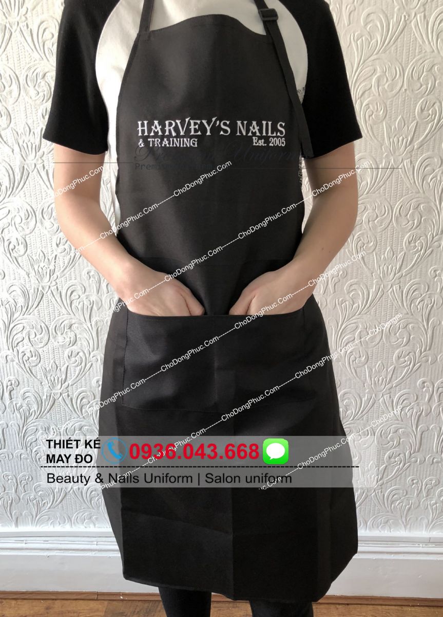 tap de nails, nails apron, tạp dề spa, tạp dề nails